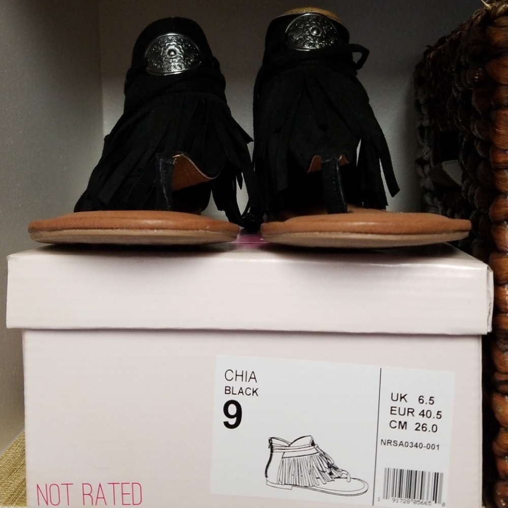 Not rated fringe sandals